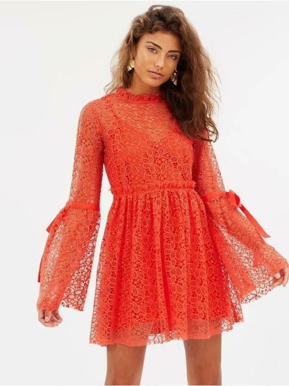 NWT Alice McCall Lace Bow Sleeve Mini Dress - 4